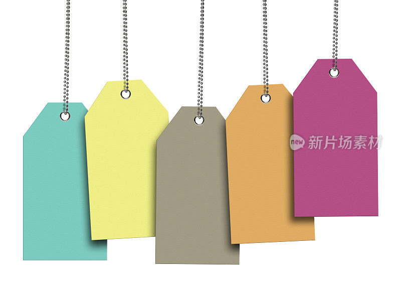 Spring Color Blank Tags(剪切路径)